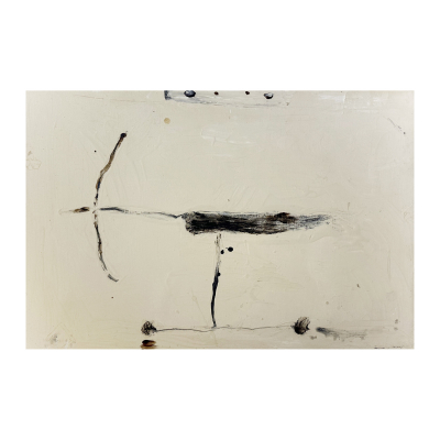 Josep Maria Riera i Aragó (Barcelona, 1954).  Sin título.  Técnica mixta sobre tela adherida a tabla. Firmado.