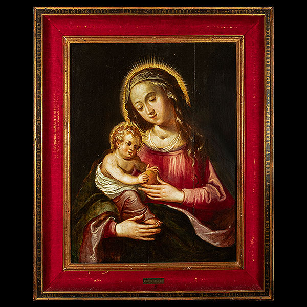 Escuela Italiana del siglo XVII - Virgen con el Niño.