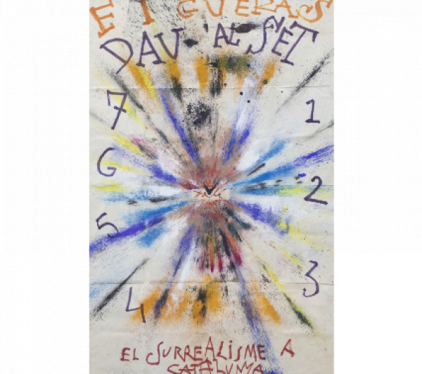 SALVADOR DALÍ (Figueras, 1904 - 1989)  S.T, 1974-75   Dibujo original para el cartel de la exposición "El Surrealisme a Catalunya" 1975.