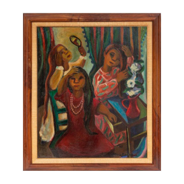 MARIA PAZ JIMÉNEZ  (Valladolid 1911 - San Sebastián 1975) "Mujeres en el camerino"  