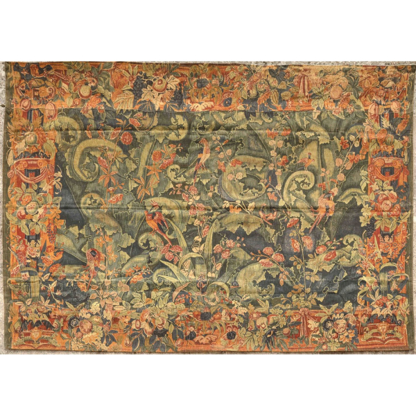 Gran Tapiz "Verdure" Francés de Palacio periodo Luis XIII - Trabajo Francés de principios del siglo XVII.