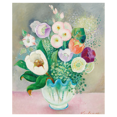 Olga Nicolaevna Sacharoff (Tiflis, Georgia, 1889-Barcelona, 1967) Jarrón con flores. Óleo sobre tela.