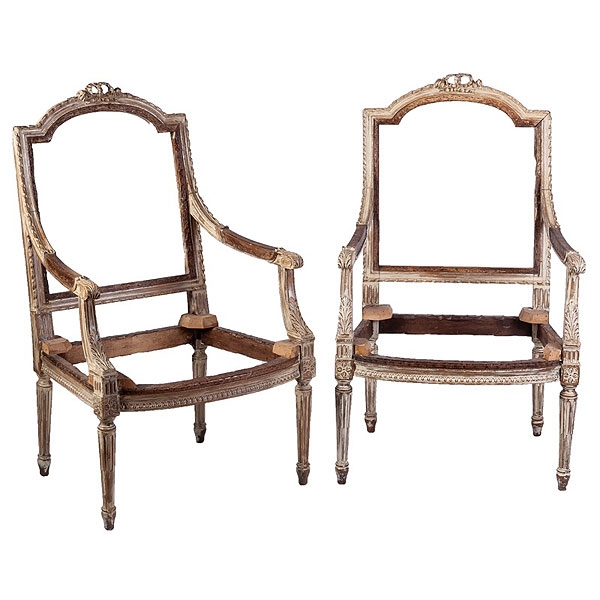 Pareja de butacas francesas policromadas