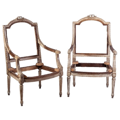 Pareja de butacas francesas policromadas