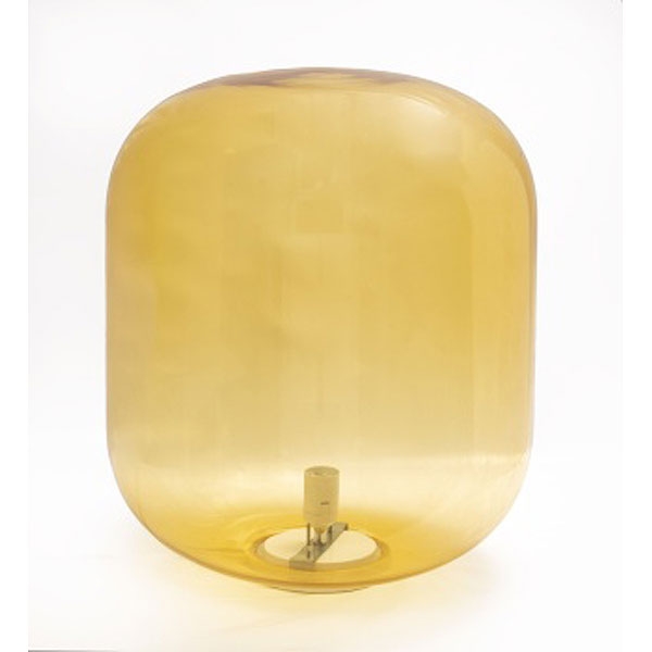 Lámpara de sobremesa en cristal de Murano color caramelo en forma de cápsulas. 