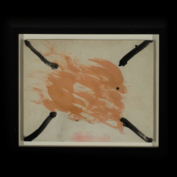 Antoni T&agrave;pies (1923 - 2012), "Retornos de lo vivo lejano".  Acuarela certificado de la Fundaci&oacute;n T&agrave;pies