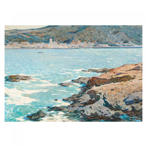 Josep Puigdengolas Barella (Barcelona, 1906-1987) Port de la Selva. Óleo sobre tela. Firmado.