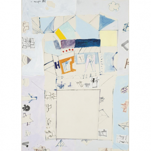 Manuel Hernández Mompó.  "Teatro popular al aire libre (1971)". Técnica mixta con collage. 