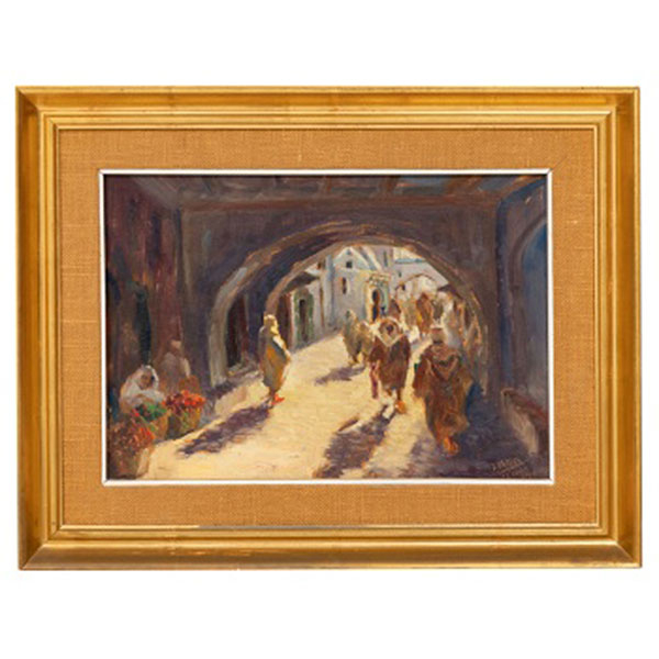 JOSEP MAYOL  (S. XX) "Zoco árabe" Firmado: J. Mayol 1942