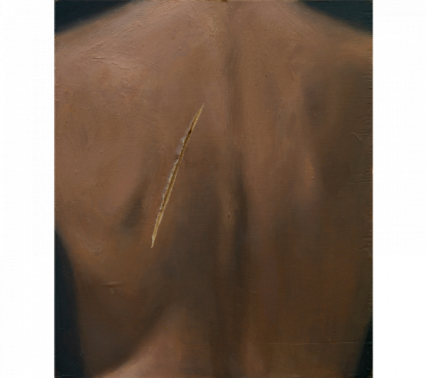 MARCOS LOZANO MERCHAN (Madrid, 1990)  El rapto de Perséfone según Bernini, 2024   Óleo sobre tabla. 