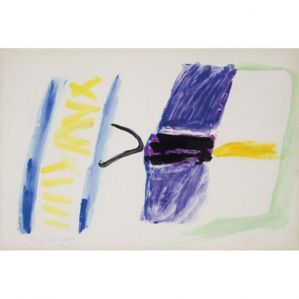 José Guerrero.   "Sin título (1979)". Gouache y acuarela sobre papel. Firmado 