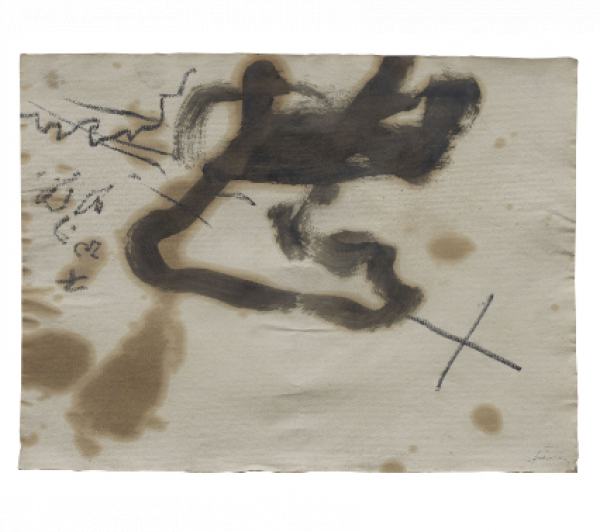 ANTONI TÀPIES (Barcelona, 1923 - 2012)  Pied, 1984   Mixta sobre papel. 