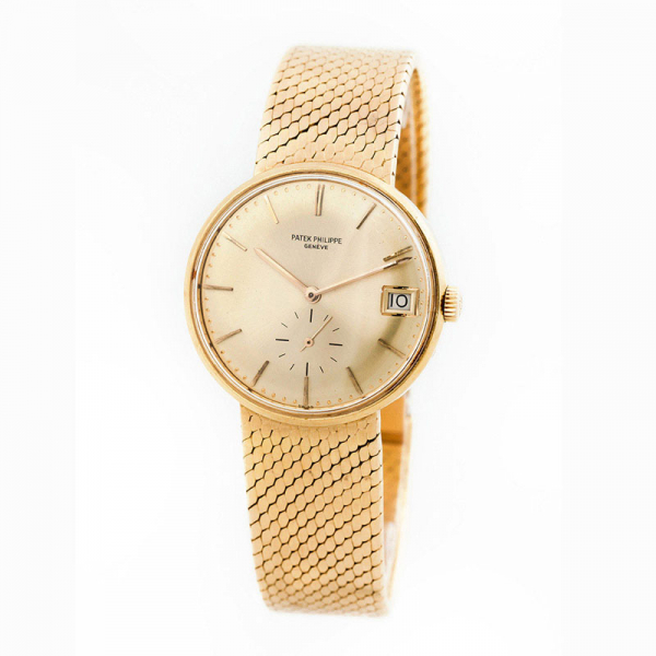 Reloj cab., suizo, PATEK PHILIPPE Calatrava, Ref 3514/4, Brazalete de malla &#039;Milanese&#039; en oro amarillo 18 K 
