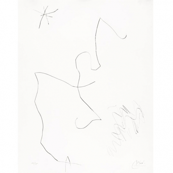 Joan Miró. "Journal d’un Graveur". Punta seca sobre papel Vitela de Rives. Firmado 