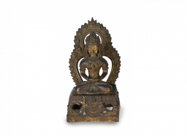 Amitayus en bronce dorado, época Quianlong, h. 1770.