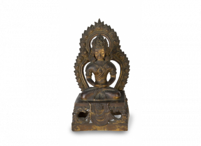 Amitayus en bronce dorado, época Quianlong, h. 1770.