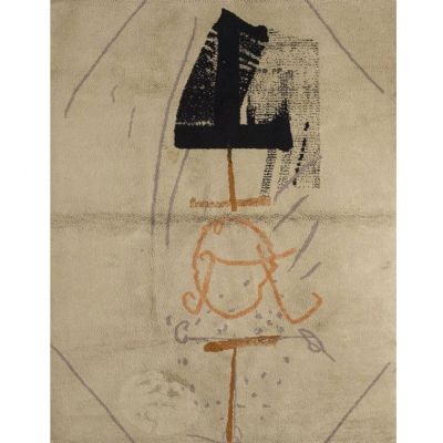 Antoni Tàpies.   &quot;Sin título (1968)&quot;. Alfombra-tapiz realizada en lana en el taller de Carola Torres, 1968.