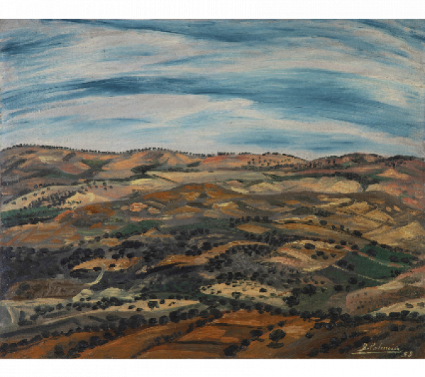 BENJAM&Iacute;N PALENCIA (Barrax, Albacete, 1894 - Madrid, 1980) Campos de Castilla, 1951 .      &Oacute;leo sobre lienzo. 