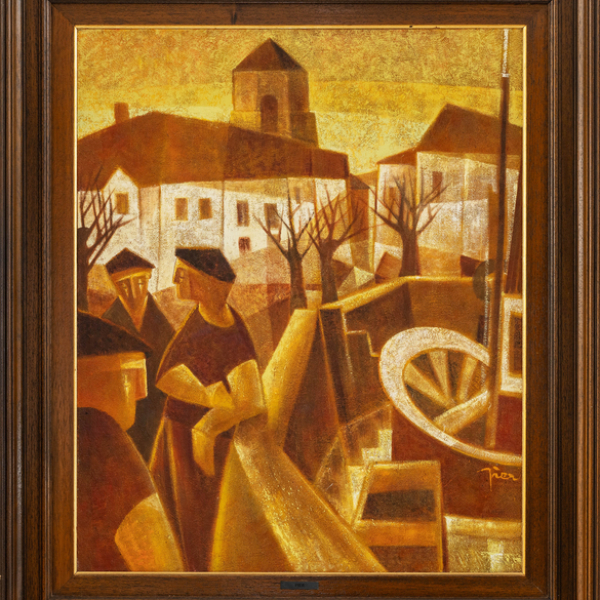 "Pescadores en el Puerto de San Juan de Luz"  PIERRE LABADIE(1950-2019) 