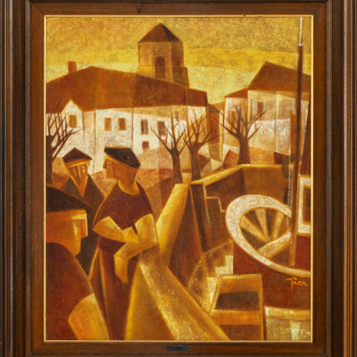 &quot;Pescadores en el Puerto de San Juan de Luz&quot;  PIERRE LABADIE(1950-2019) 