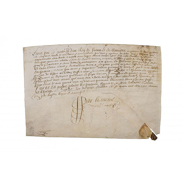 Luis XIV. Decreto manuscrito