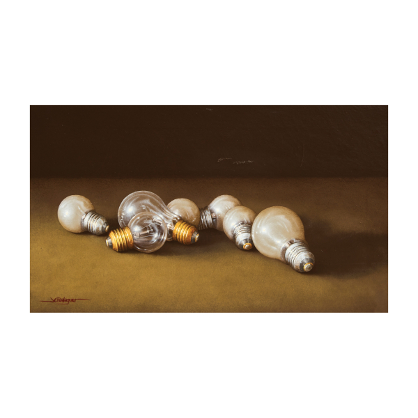 Josep-Enric Balaguer Pelegr&iacute; (Gratallops, Tarragona, 1962) Bombillas. &Oacute;leo sobre tela. Firmado.