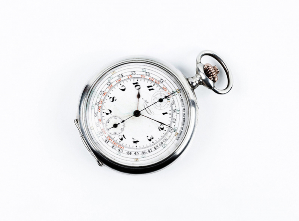 Reloj cronógrafo, lepine, suizo, MINERVA en plata