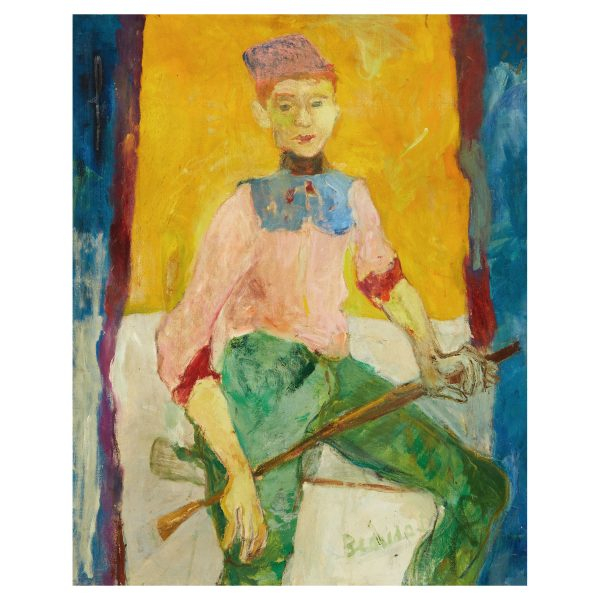 Beaudelot. Francis Victor Maladry (Arleux, Francia, 1937-Valenciennes, Francia, 2017) Arlequ&iacute;n. &Oacute;leo sobre tela. Firmado.