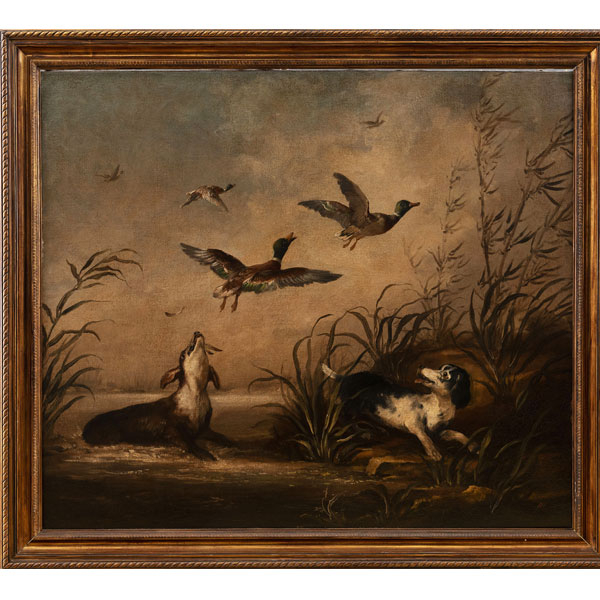 "La Caza del Pato"  JOSE MARTORELL PUIGDOMENECH, Escuela Española, Siglo XIX-XX