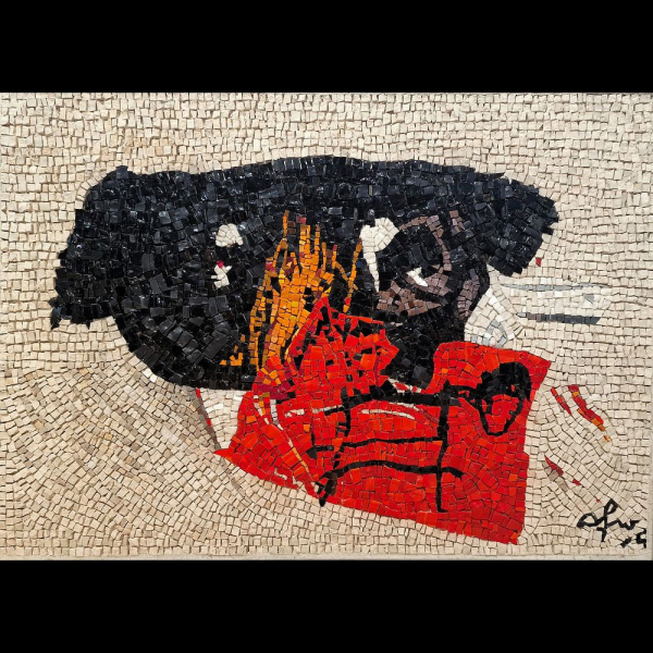 AFRO BASALDELLA (Udine, 1912 - Zurich, 1976) - Composizione Tav. 11 (1965)    Mosaico sobre panel.