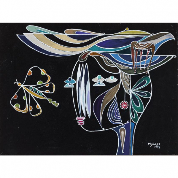 José María Mijares. "Head - Cabeza (1972)". Óleo sobre lienzo. Firmado y fechado 