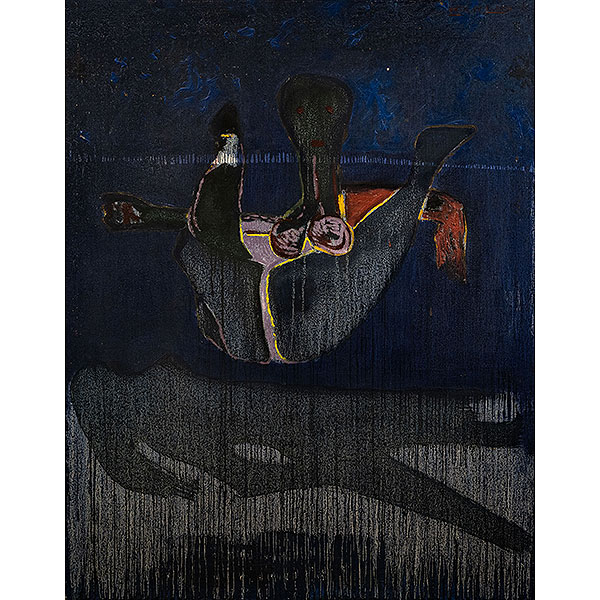 "Mujer en el espacio azul"  CARMELO ARTIZ DE ELGUEA (&Aacute;lava, 1944-2024) 