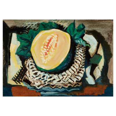 Ismael González de la Serna (Guadix, Granada, 1898-París, 1968) Melón. Óleo sobre papel adherido a tela. Firmado y fechado en 1929.