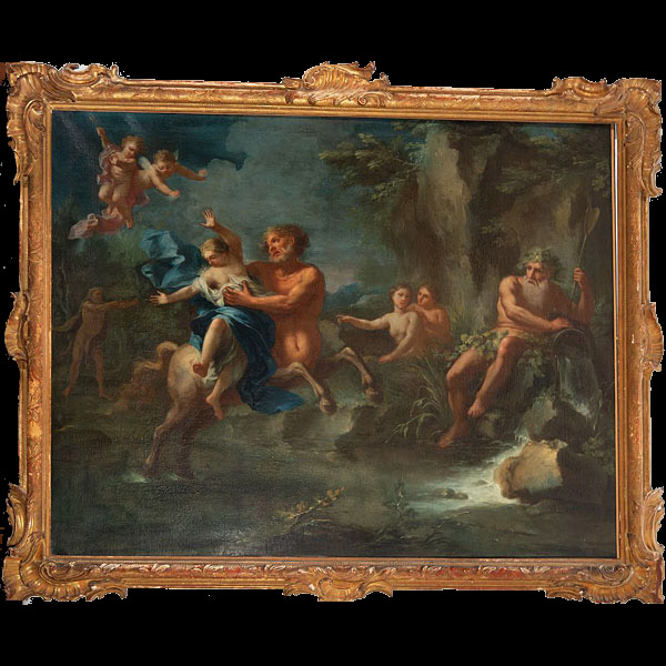 El rapto de Deyanira por el centauro Neso, entorno de Bon de Boulogne (1679-1717), escuela francesa del siglo XVIII.