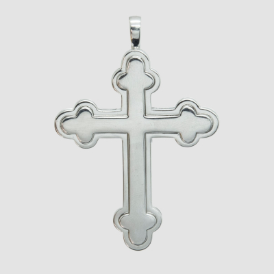 Colgante cruz en oro blanco, Corresponde a la colecci&oacute;n &laquo;Icona Di Modolo&raquo;, Milano.