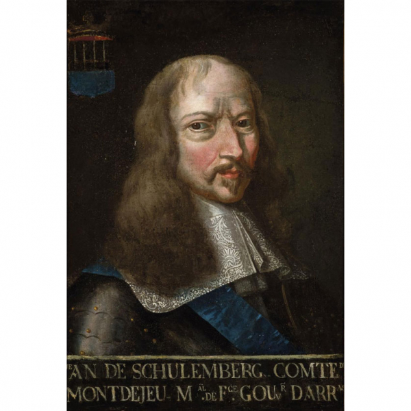 Escuela Europea S. XVIII. "Retrato del Conde de Schulemberg". Óleo sobre lienzo. Leves deterioros.