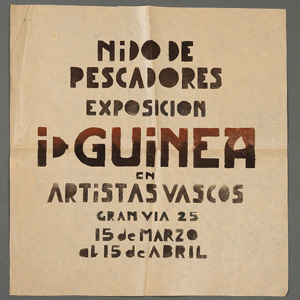 "Nido de pescadores Exposición de I. Guinea en Artistas Vascos gran vía 25 15 de Marzo al 15 de Abril" ISIDORO GUINEA (Bilbao, 1893-1947)