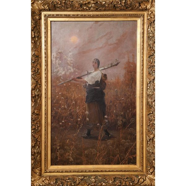 Enrique Serra Auqué (Barcelona, 1859-Roma, 1918)  Mujer joven con azada.   