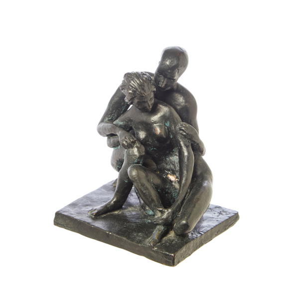 Apel·les Fenosa (Barcelona, 1899-París, 1988) Couple ASSIS, 1926. Escultura en bronce patinado.