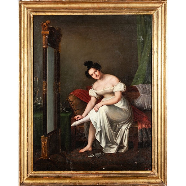 Antonio María Esquivel (Sevilla, 1806 - 1857) "Dama en el tocador"
