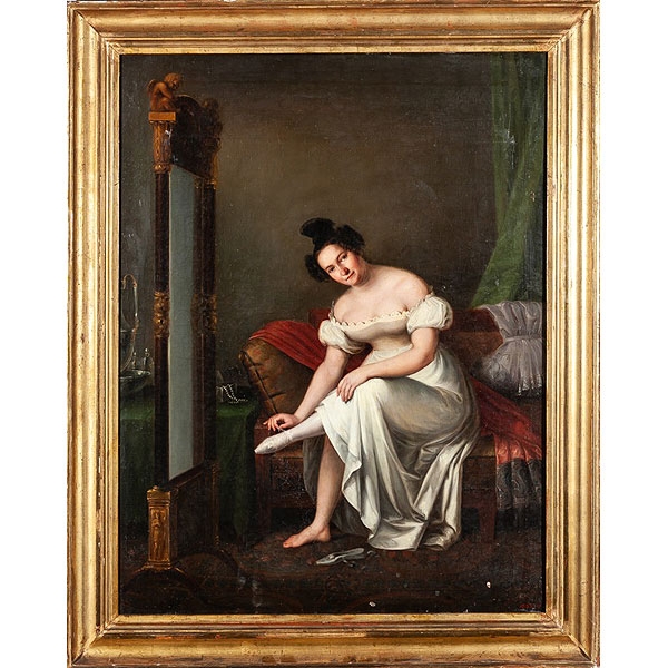Antonio María Esquivel (Sevilla, 1806 - 1857) &quot;Dama en el tocador&quot;