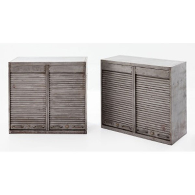 Pareja de archivadores industriales en hierro.   Época: Años 50 