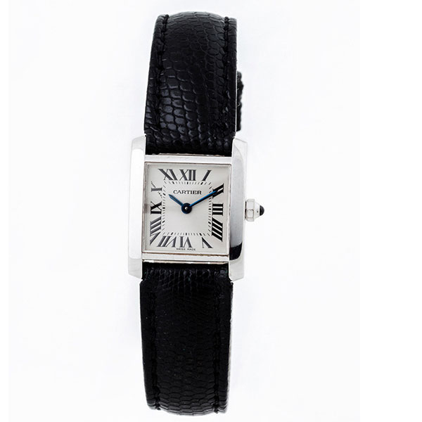 Reloj suizo sra., CARTIER Tank Fra&ccedil;aise (ref: 2403), en caja 20 mm de oro blanco