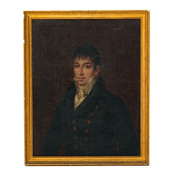 ESCUELA ESPAÑOLA  (Pp. S. XIX) "Retrato de caballero"