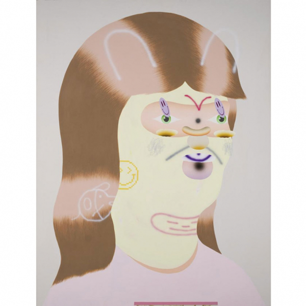 GRIP FACE.   "Virtual Hedonist #2 (2021)". Acr&iacute;lico sobre lienzo. Firmado, fechado (2021) y con grafitti al dorso.