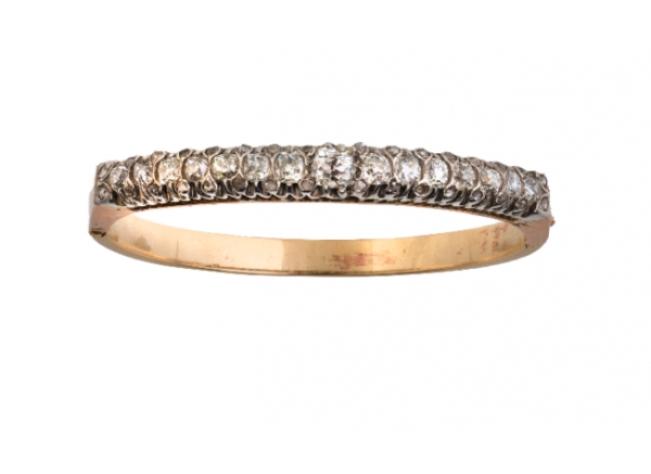 Brazalete francés S. XIX con frente de línea de brillantes 