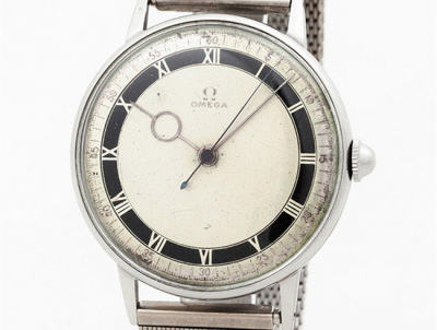 Reloj vintage, cab., suizo, OMEGA, en caja acero inox., original, de gran formato, 37 mm. Movimiento mecánico de carga manual, 16 rubíes, nº 9648953.