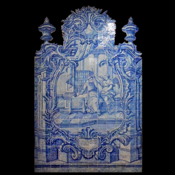 Gran Composici&oacute;n azulejera portuguesa de San Antonio, siglo XVIII.  