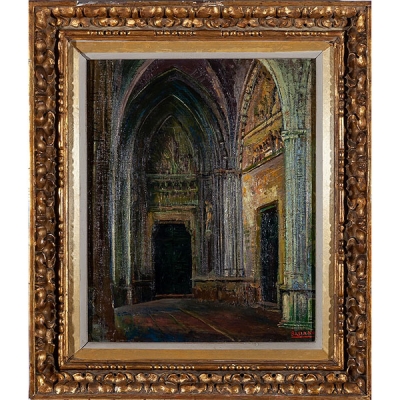 Jesús Basiano (Murchante 1889 - Pamplona 1966) &quot;Interior de Iglesia&quot;