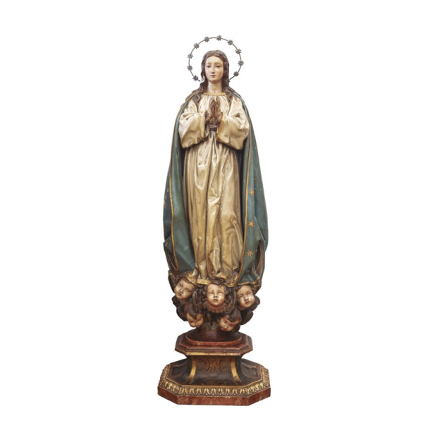Escuela Espa&ntilde;ola S. XVII. Inmaculada Concepci&oacute;n. Talla en madera policromada y dorada.